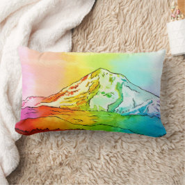 Rainbow Waterverf Mount Hood Kussen