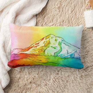 Rainbow Waterverf Mount Hood Kussen