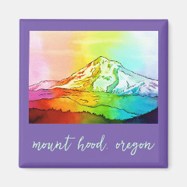 Rainbow Waterverf Mount Hood Magnet