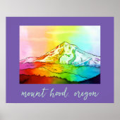 Rainbow Waterverf Mount Hood Poster (Voorkant)