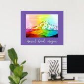 Rainbow Waterverf Mount Hood Poster (Thuiskantoor)