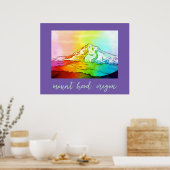 Rainbow Waterverf Mount Hood Poster (Keuken)