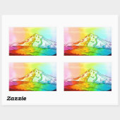 Rainbow Waterverf Mount Hood Rechthoekige Sticker (Vel)