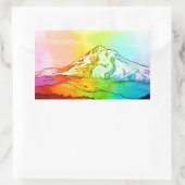 Rainbow Waterverf Mount Hood Rechthoekige Sticker (Tas)