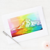 Rainbow Waterverf Mount Hood Rechthoekige Sticker (Envelop)