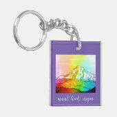 Rainbow Waterverf Mount Hood Sleutelhanger (Voorkant Links)