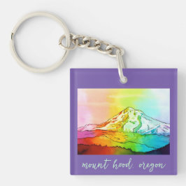 Rainbow Waterverf Mount Hood Sleutelhanger