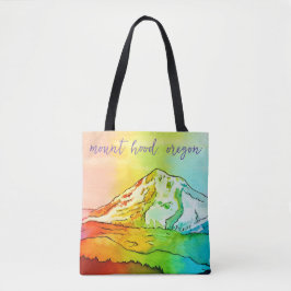 Rainbow Waterverf Mount Hood Tote Bag