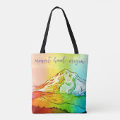 Rainbow Waterverf Mount Hood Tote Bag (Achterkant)