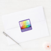 Rainbow Waterverf Mount Hood Vierkante Sticker (Envelop)