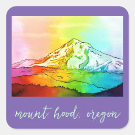 Rainbow Waterverf Mount Hood Vierkante Sticker