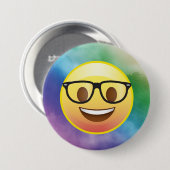 Rainbow Waterverf Nerd Emoji Glasses Pin Ronde Button 7,6 Cm (Voorkant /achterkant)
