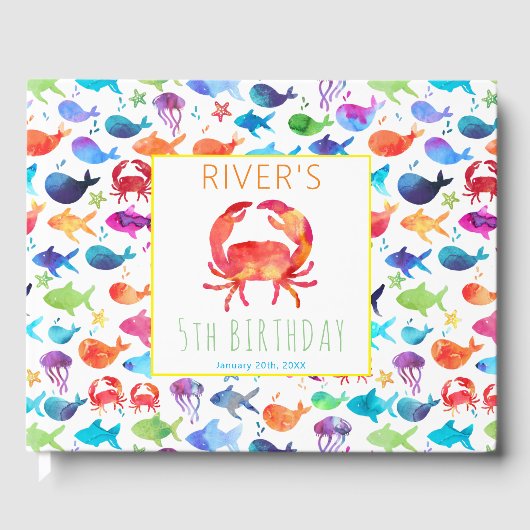 Rainbow Waterverf onder het Zee Crab Gastenboek (Voorkant)