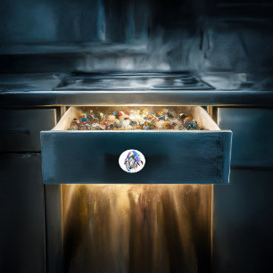 Rainbow waterverf-oorlogspaard keramische knop