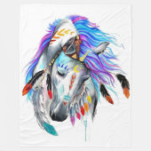 Rainbow-waterverf-paard Fleece Deken (Voorkant)