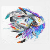 Rainbow-waterverf-paard Fleece Deken (Voorkant (Horizontaal))