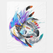 Rainbow-waterverf-paard Fleece Deken (Voorkant)