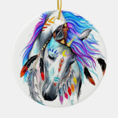 Rainbow-waterverf-paard Keramisch Ornament (Voorkant)