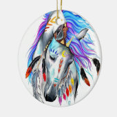 Rainbow-waterverf-paard Keramisch Ornament (Links)