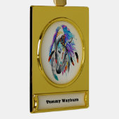 Rainbow-waterverf-paard Verguld Banner Ornament (Rechts)