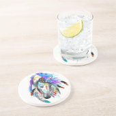 Rainbow-waterverf-paard Zandsteen Onderzetter (Zijkant)