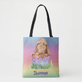Rainbow Waterverf PaasBunny Child Tote Bag (Voorkant)