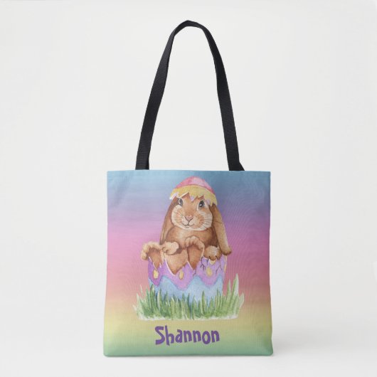 Rainbow Waterverf PaasBunny Child Tote Bag (Voorkant)