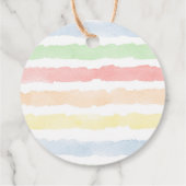 Rainbow waterverf pastel baby shower dank u bedankjes labels (Achterkant)