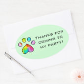 Rainbow Waterverf Paw Print Stickers (Envelop)