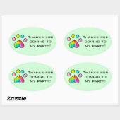 Rainbow Waterverf Paw Print Stickers (Vel)