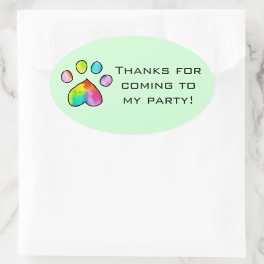 Rainbow Waterverf Paw Print Stickers (Tas)