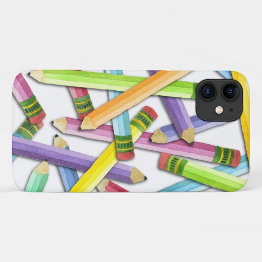 Rainbow Waterverf Pencils Teacher iPhone Case (Achterkant (horizontaal))