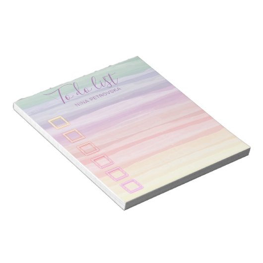 Rainbow Waterverf penseelstreken om lijst uit te v Notitieblok (Schuin)