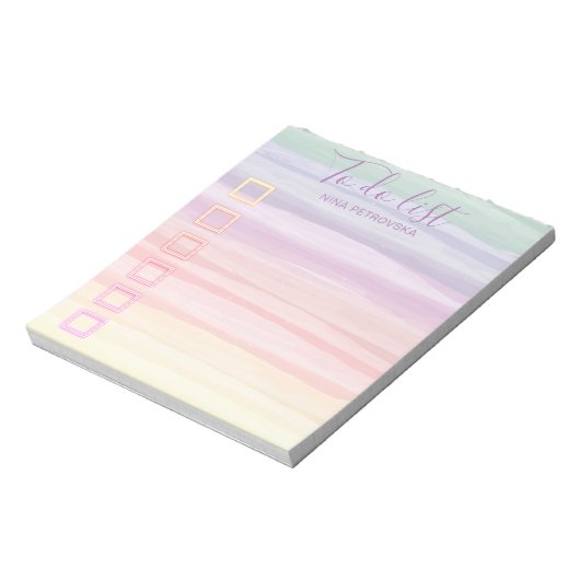 Rainbow Waterverf penseelstreken om lijst uit te v Notitieblok (Linkerzijde)