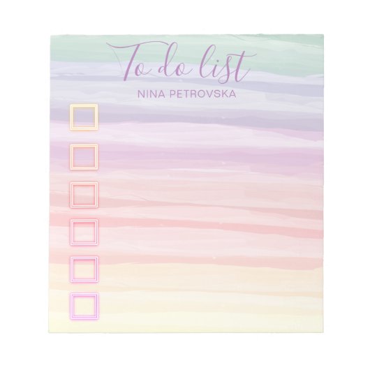 Rainbow Waterverf penseelstreken om lijst uit te v Notitieblok (Voorkant)