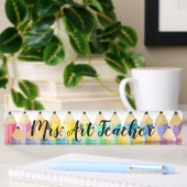 Rainbow Waterverf Potcil Teacher Desk Naambordje