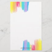 Rainbow-Waterverf: prachtig artistiek monogram Briefpapier (Voorkant)