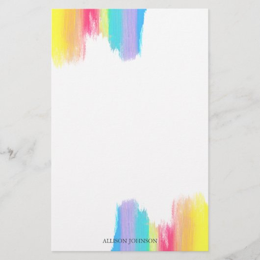 Rainbow-Waterverf: prachtig artistiek monogram Briefpapier (Voorkant)