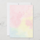 Rainbow Waterverf Rabbits Girl Baby shower Kaart (Achterkant)