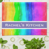 Rainbow Waterverf Rainbows Kitchen Towellen Theedoek (Gevouwen)