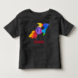Rainbow Waterverf raket buitenruimte Kinder Kinder Shirts