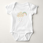 Rainbow Waterverf Roze wolkenPastels Romper (Voorkant)