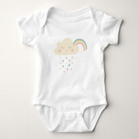 Rainbow Waterverf Roze wolkenPastels Romper (Voorkant)