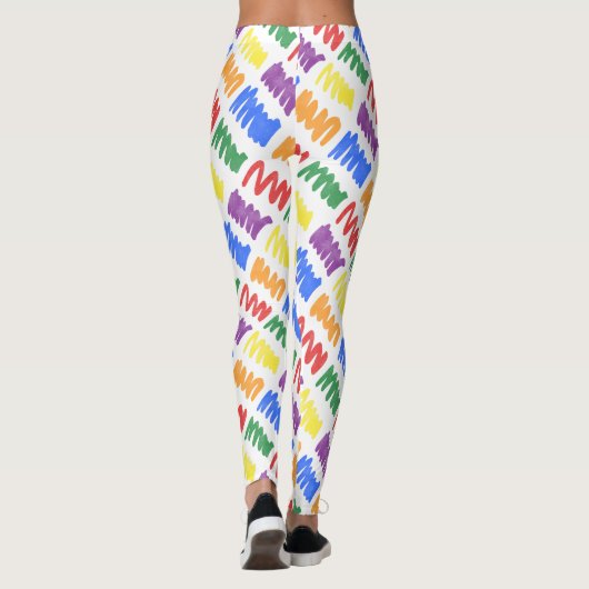 Rainbow Waterverf scheurt patroon Leggings (Achterkant)