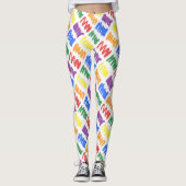 Rainbow Waterverf scheurt patroon Leggings (Voorkant)