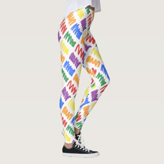 Rainbow Waterverf scheurt patroon Leggings (Rechts)