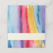Rainbow Waterverf schilderij Wash bruiloft Plaatskaartje (Buitenkant ongevouwen)