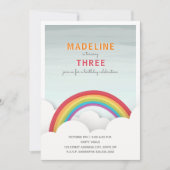 Rainbow Waterverf Sky Clouds Verjaardagsfeest Kaart (Voorkant)