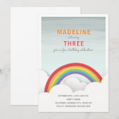 Rainbow Waterverf Sky Clouds Verjaardagsfeest Kaart (Voorkant / Achterkant)