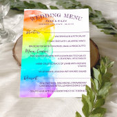 Rainbow Waterverf Splash LGBTQ Wedding Menu